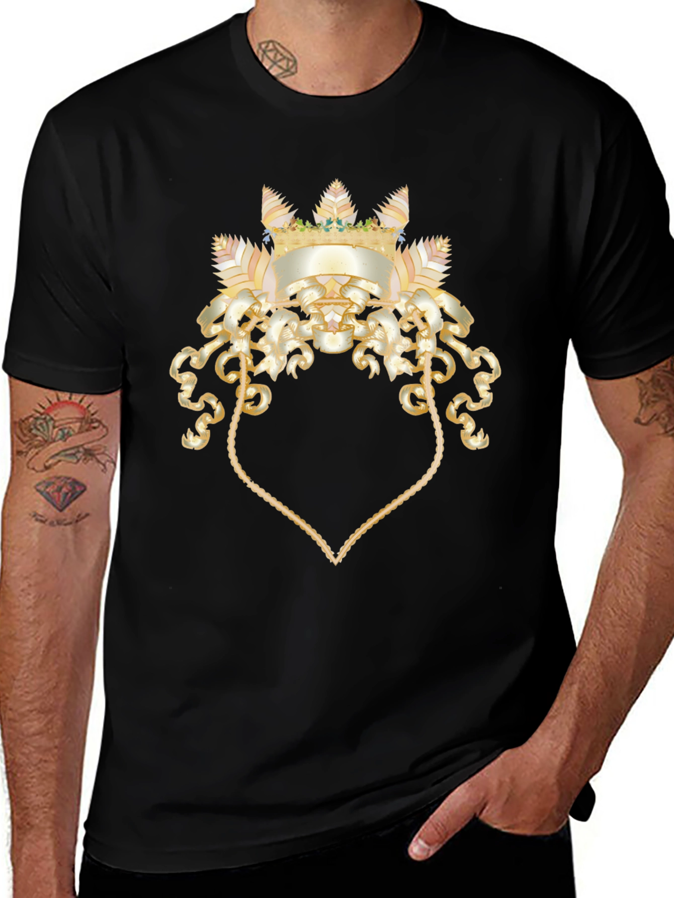 Variant 20 of Ornate Crown Graphic Tee - Statement Style