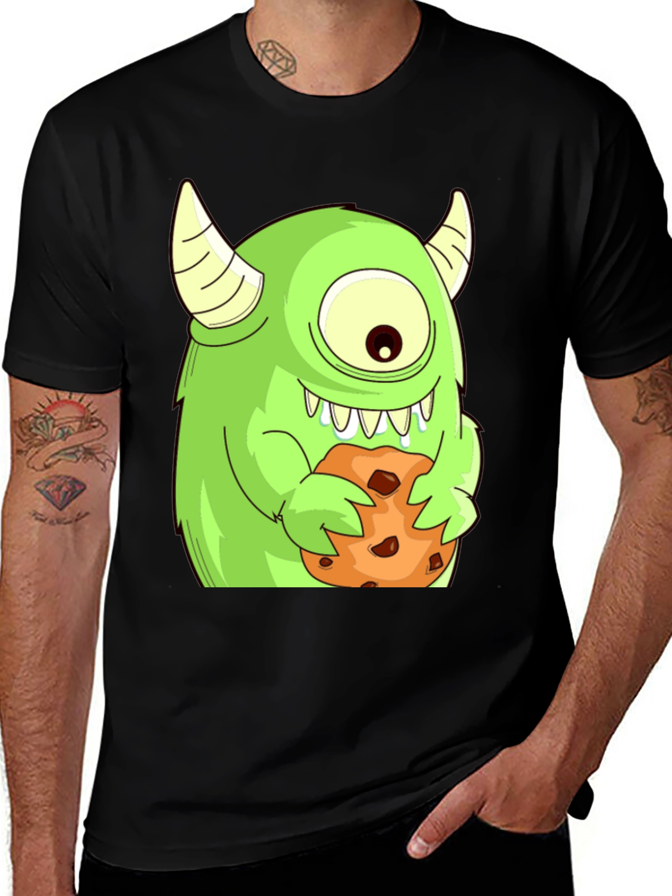 Monster Cookie T-Shirt - One-Eyed Green Monster
