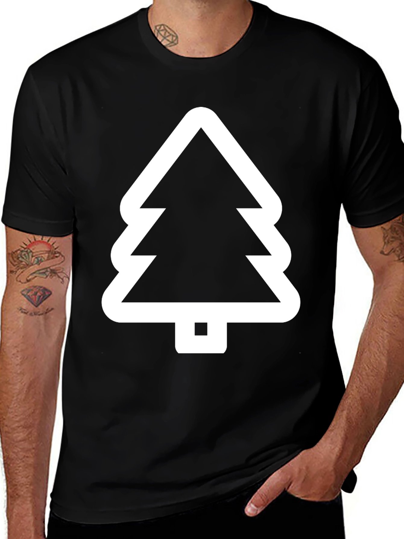 Christmas Tree Graphic Tee - Holiday Apparel