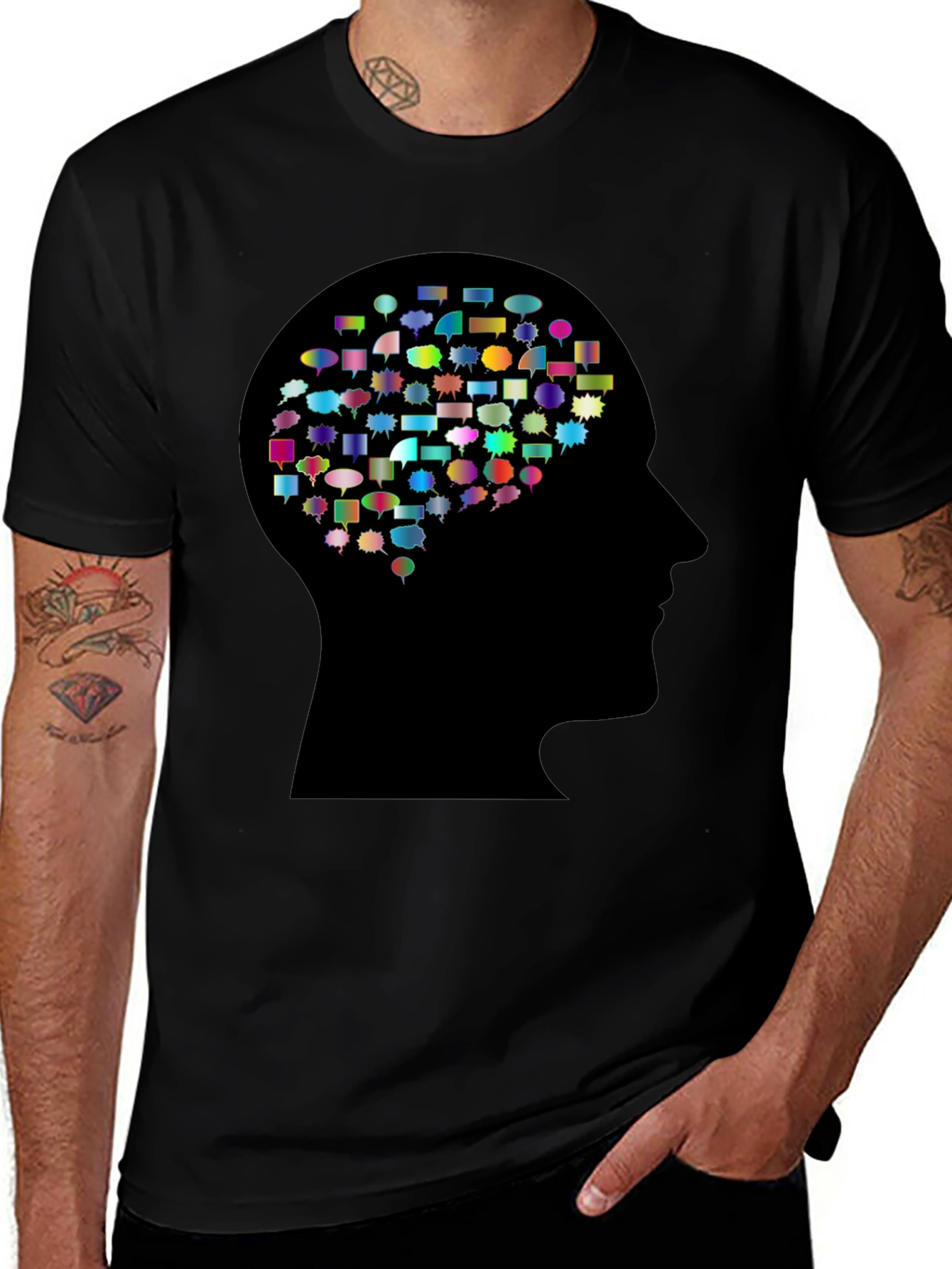 Thinking Head T-Shirt - Creative Brain Design