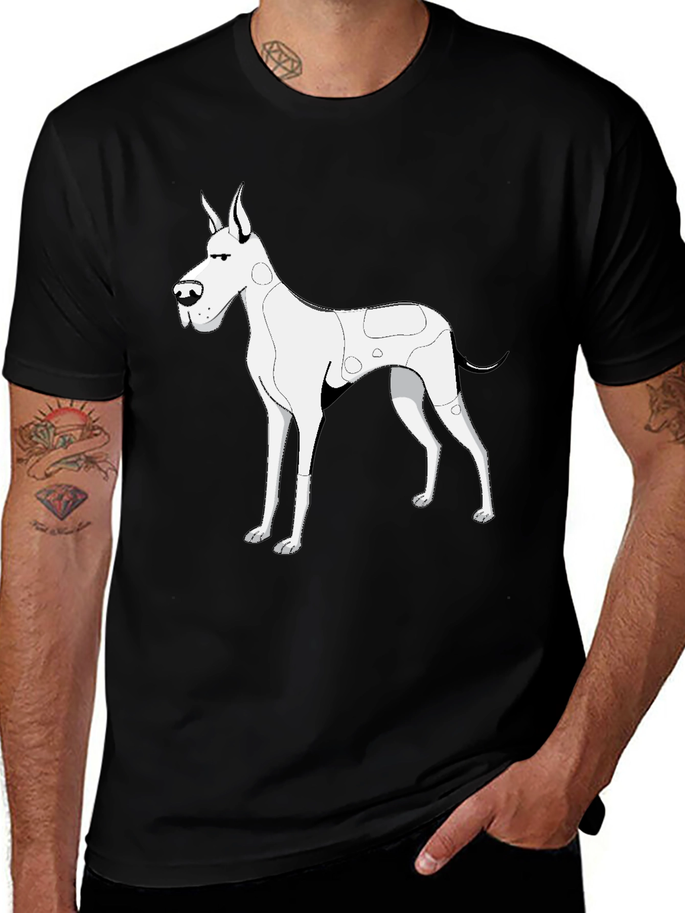 Variant 24 of Dog Graphic Tee - Black Cotton T-Shirt