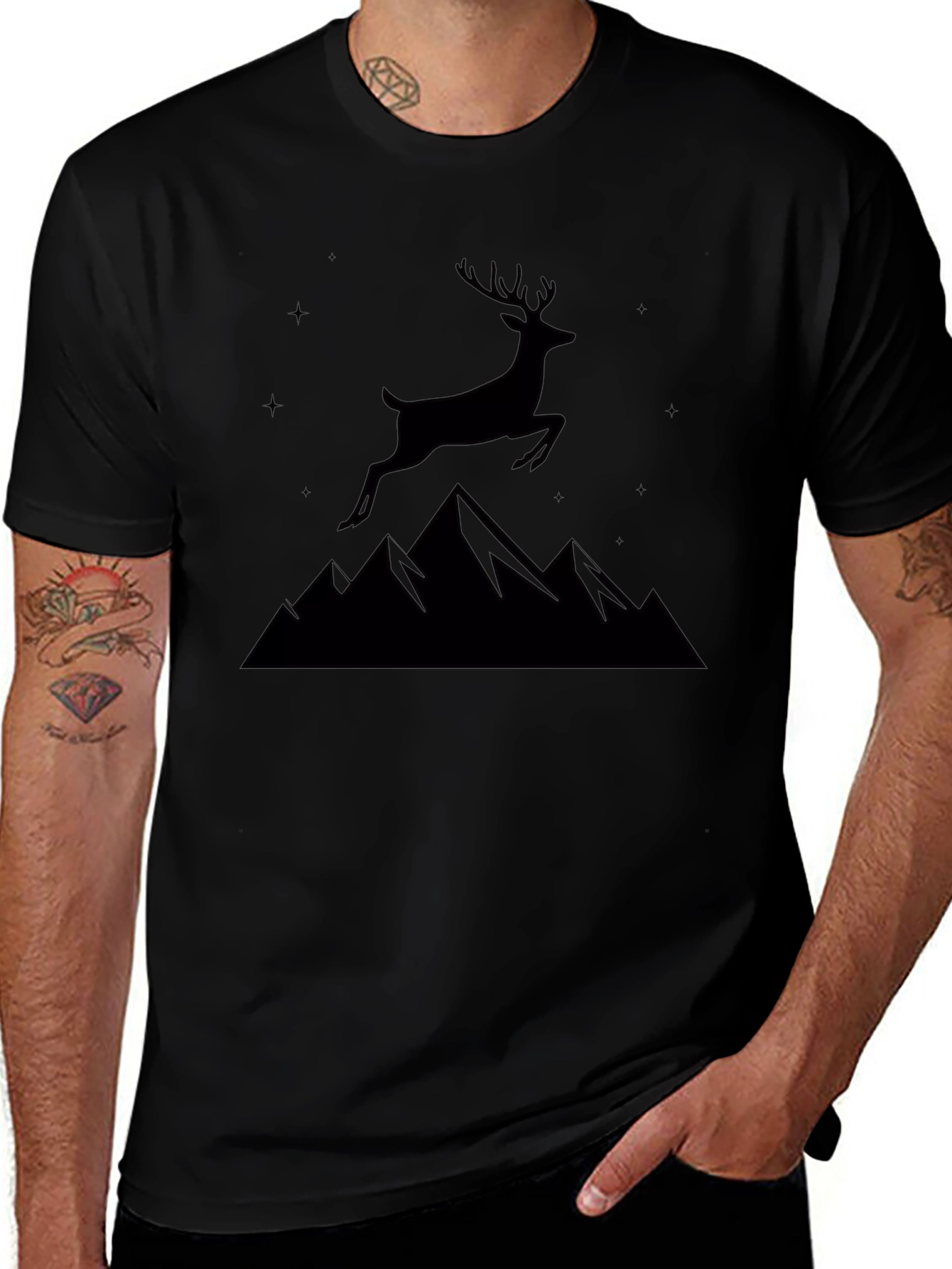 Variant 8 of Black Deer Mountain Graphic Tee