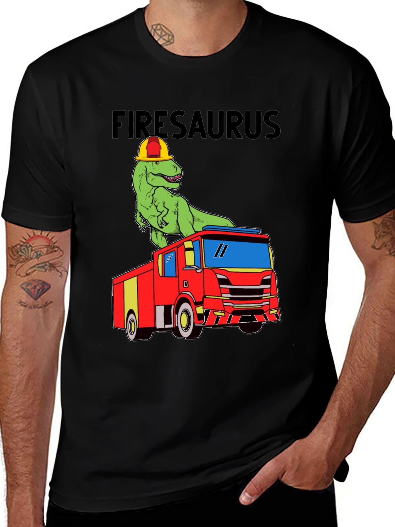 Variant 5 of Firesaurus T-Shirt - Dinosaur Fire Truck Tee