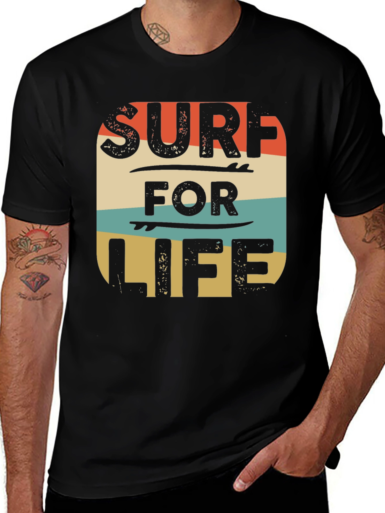 Variant 20 of Retro Surf For Life Graphic Tee