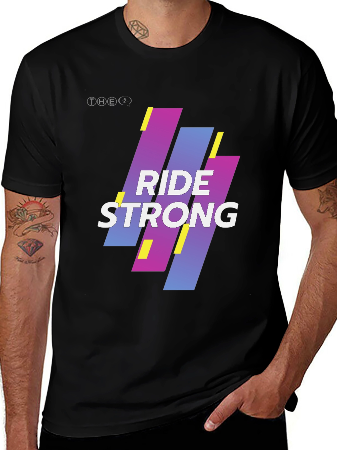 Variant 18 of Ride Strong Graphic Tee - Black Cotton Blend