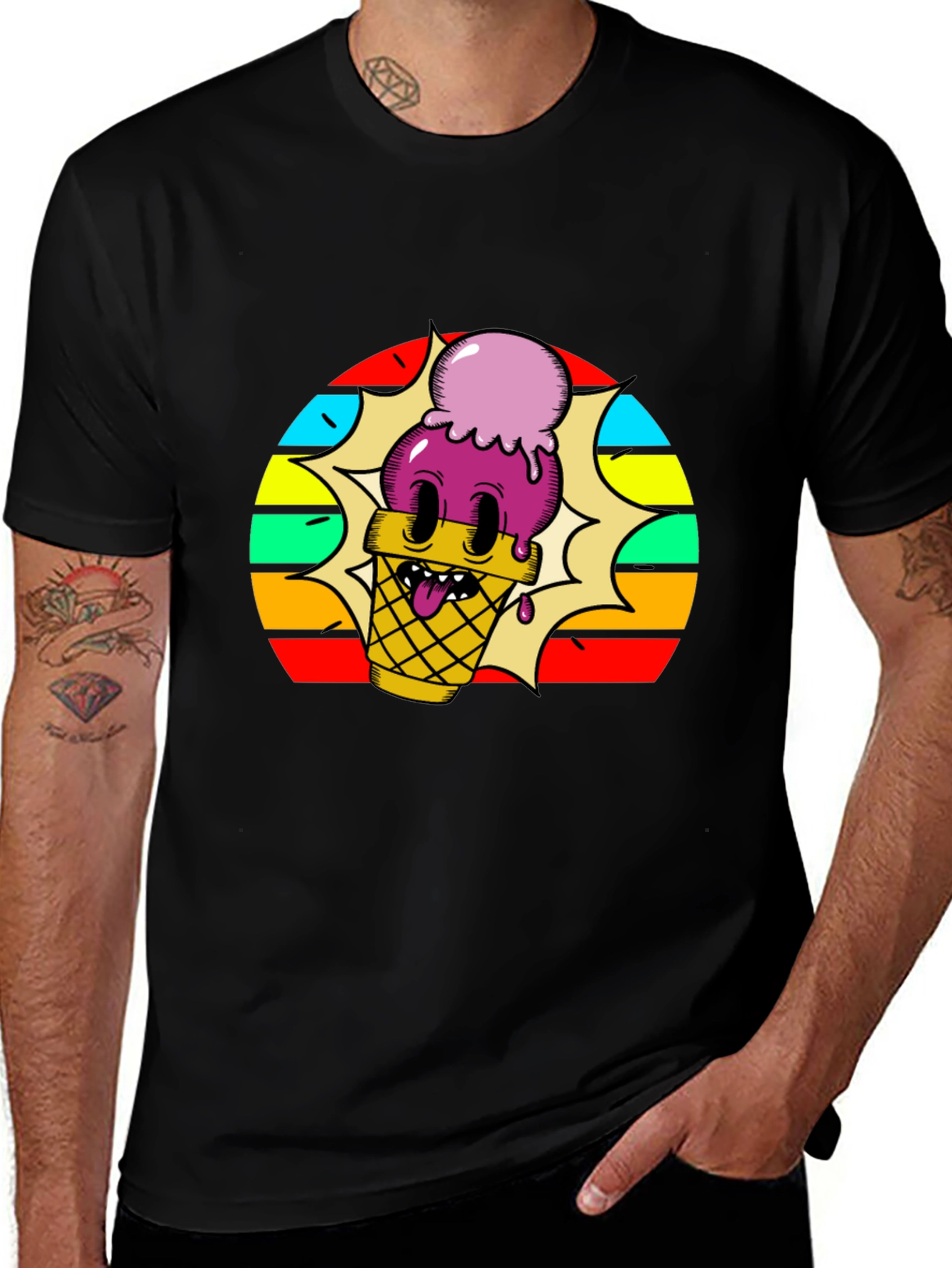 Variant 30 of Cartoon Ice Cream Cone Graphic Tee