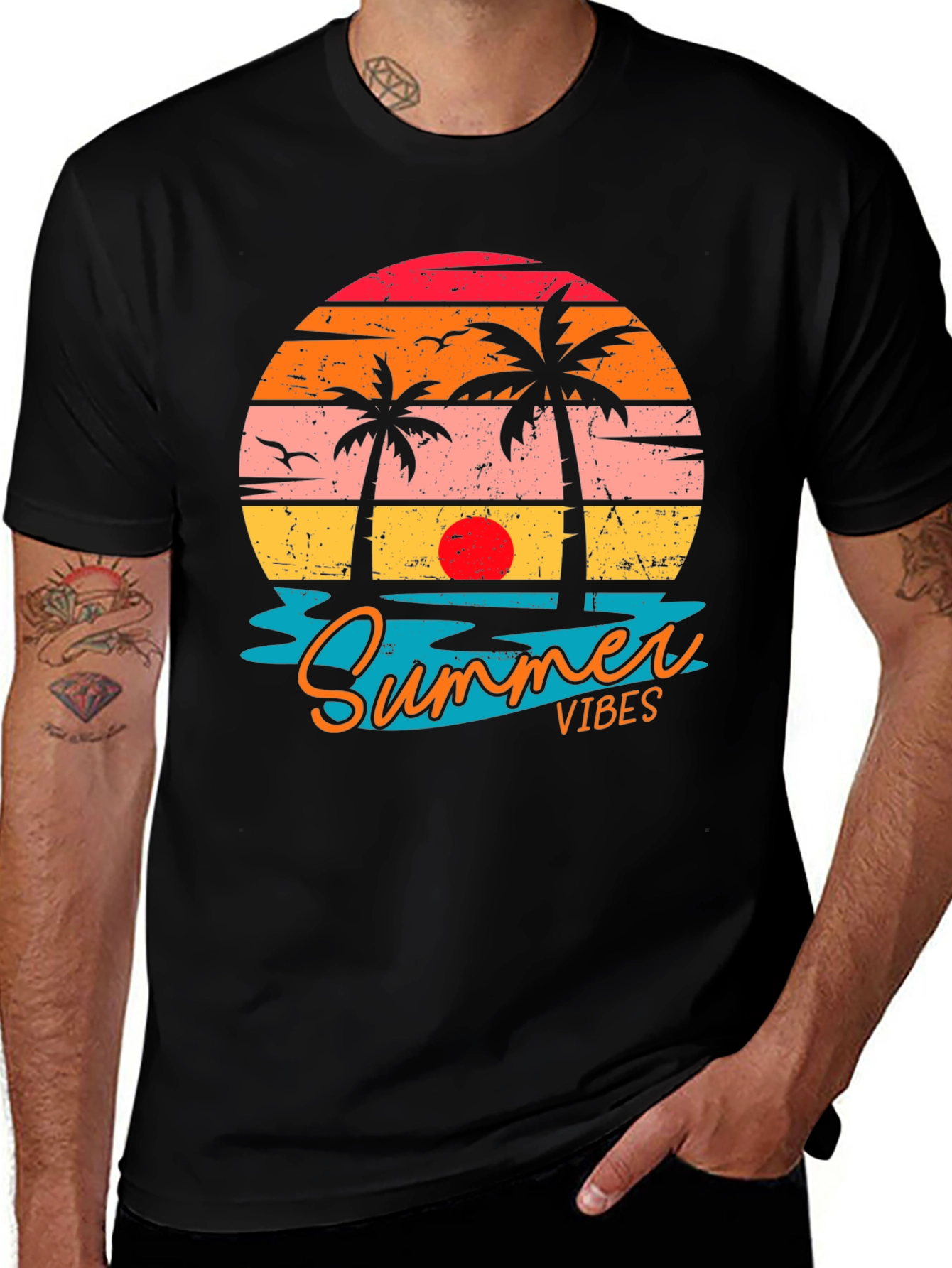 Variant 28 of Summer Vibes Graphic Tee - Beach Sunset T-Shirt