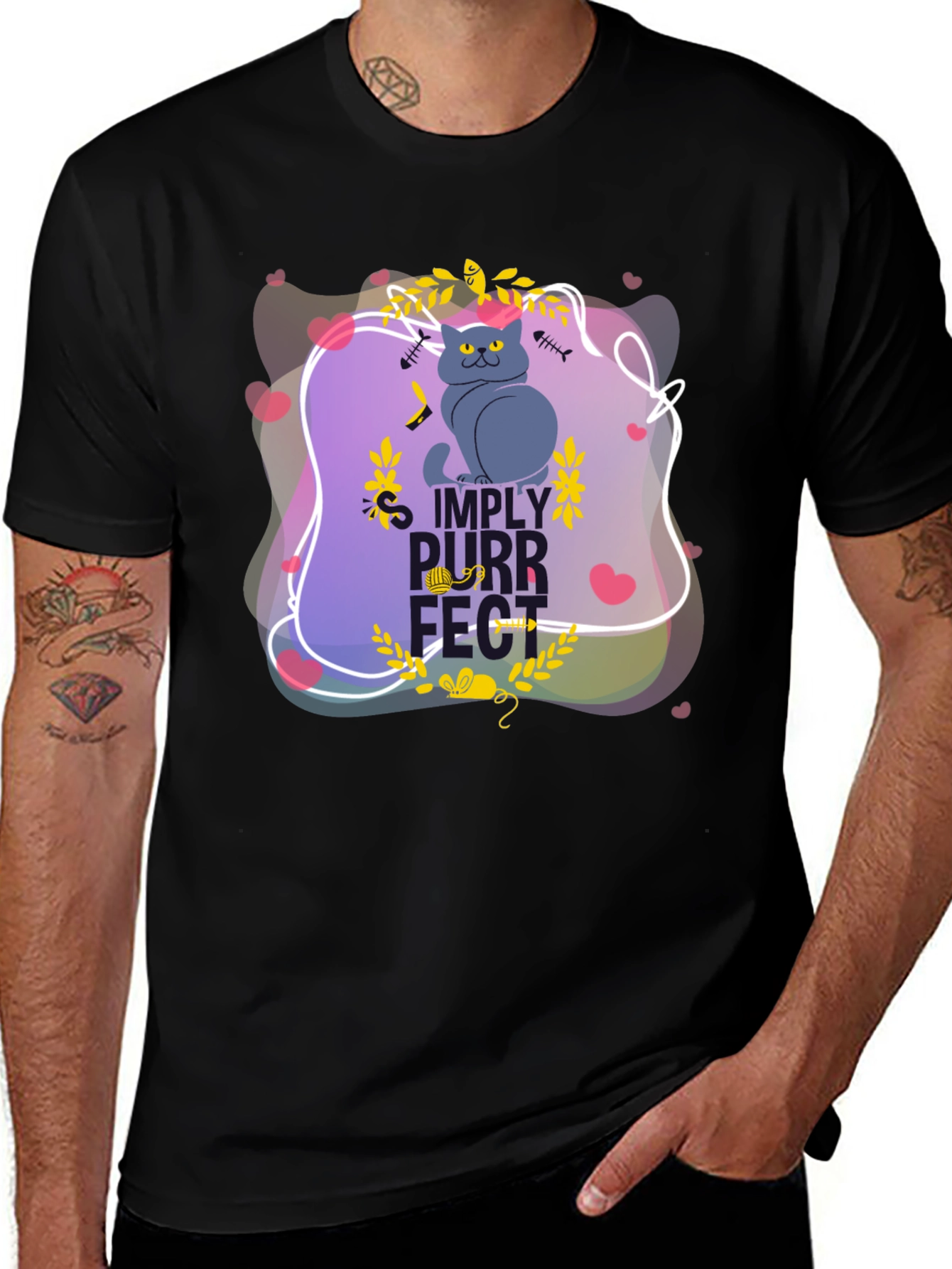 Variant 25 of Simply Purrfect Black Graphic Tee