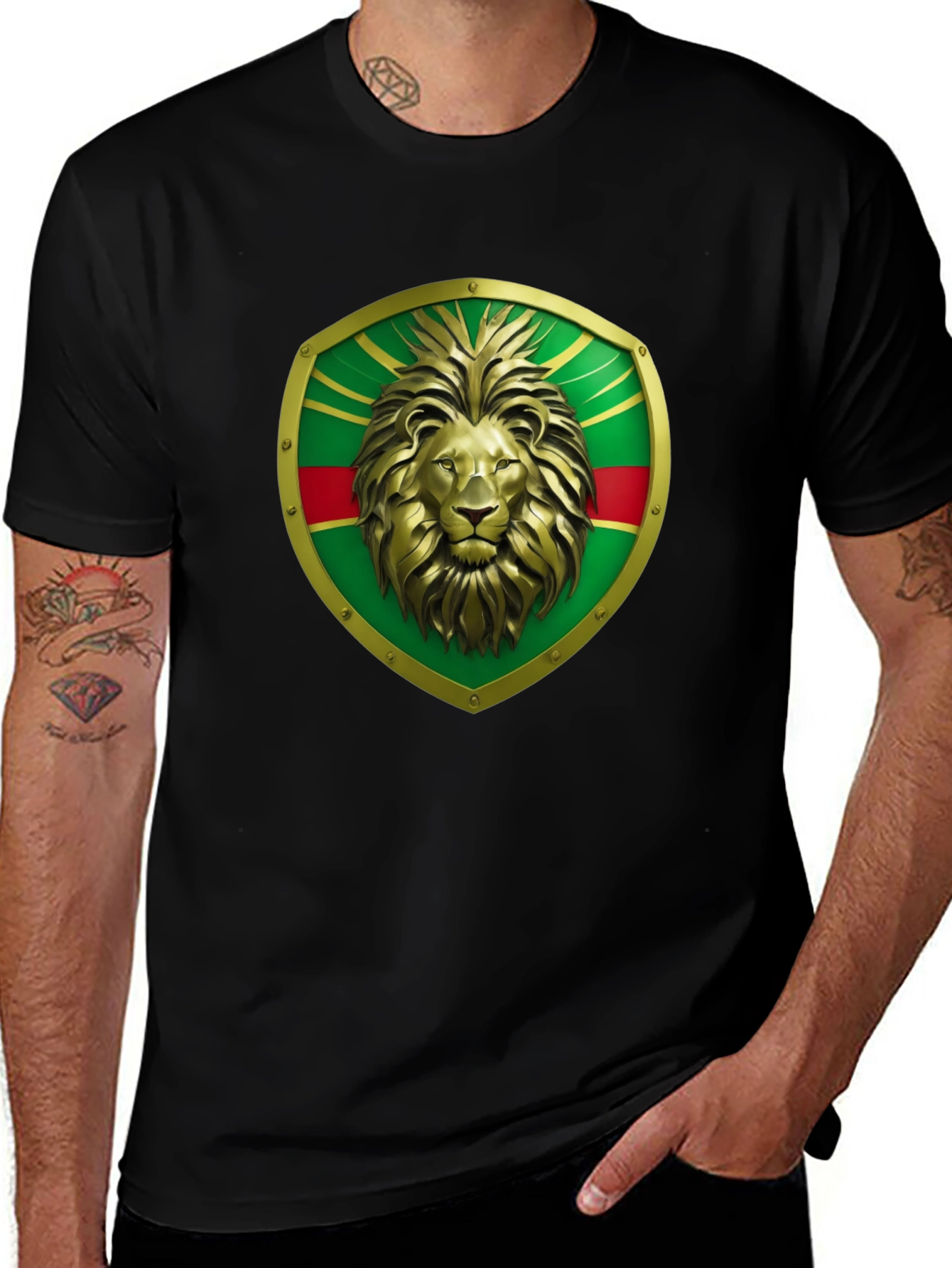 Variant 24 of Lion Shield Graphic Tee - Bold Statement T-Shirt
