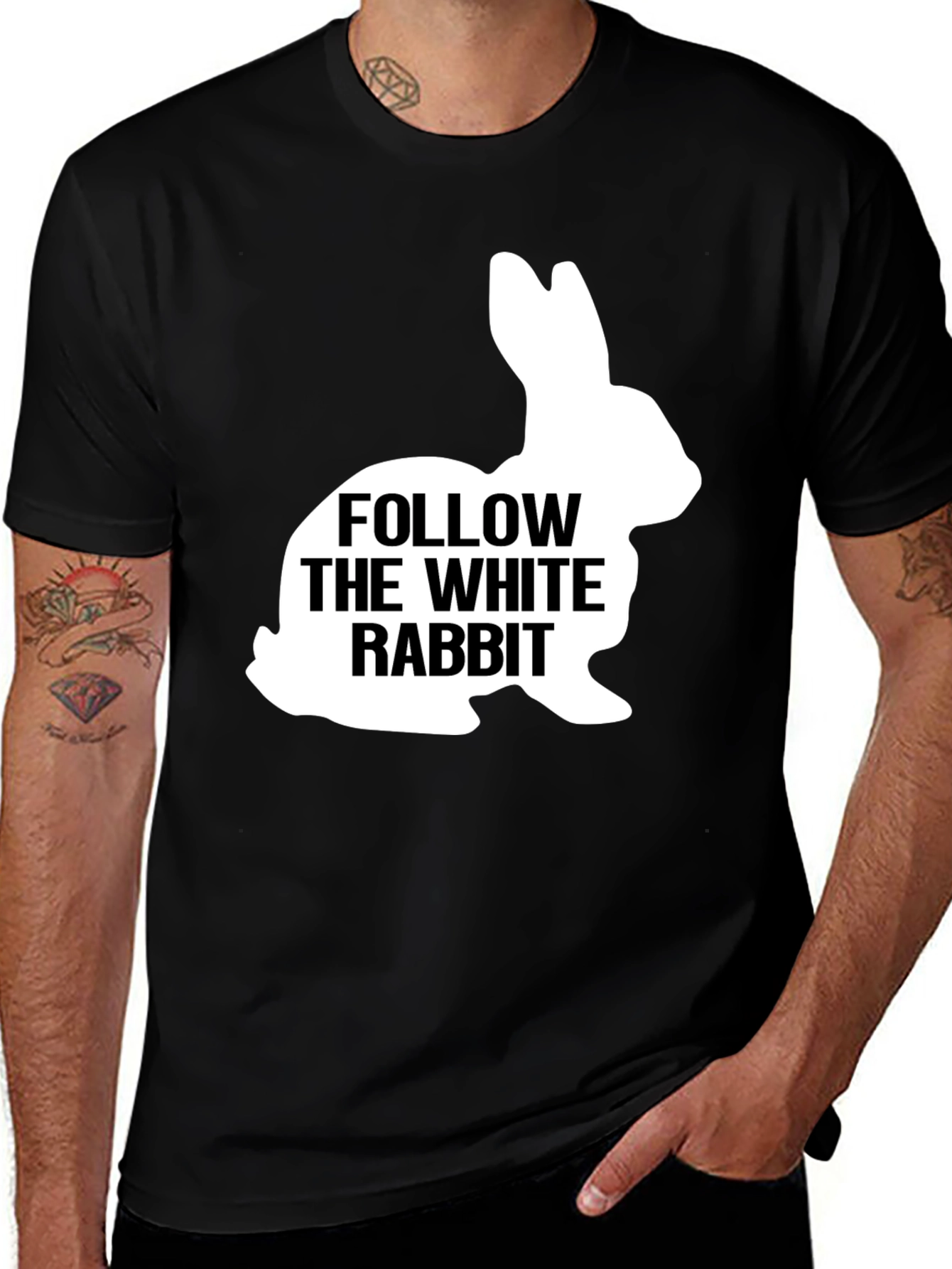 Follow The White Rabbit Graphic T-Shirt