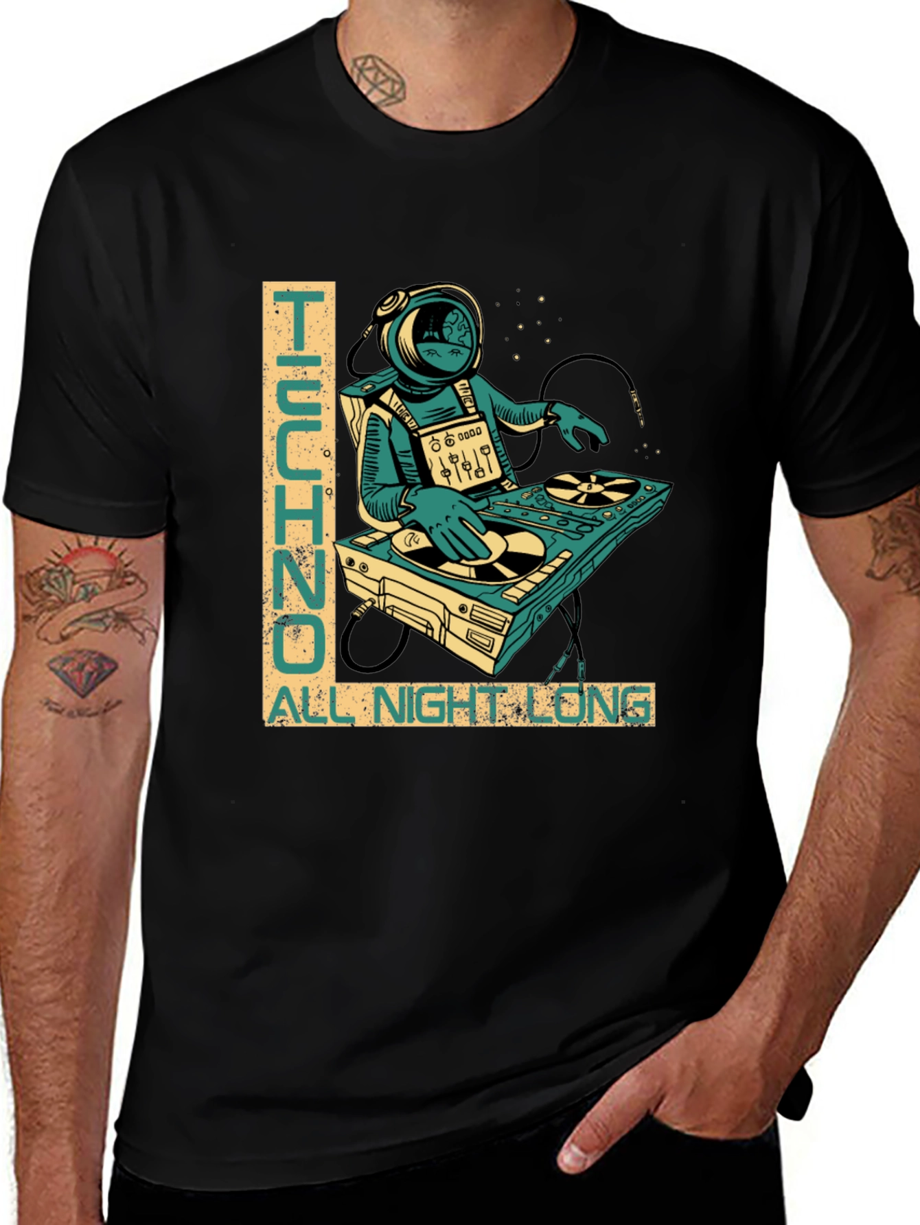 Variant 28 of Techno All Night Long Graphic T-Shirt