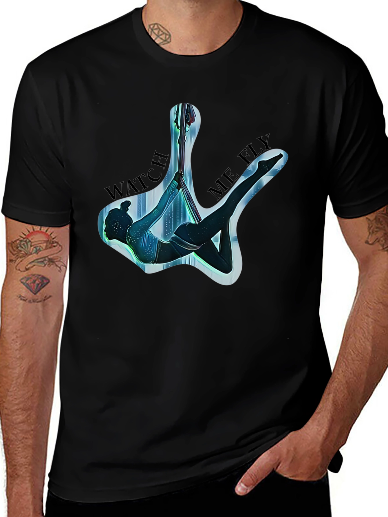 Aerial Arts Black T-Shirt - Watch Me Fly