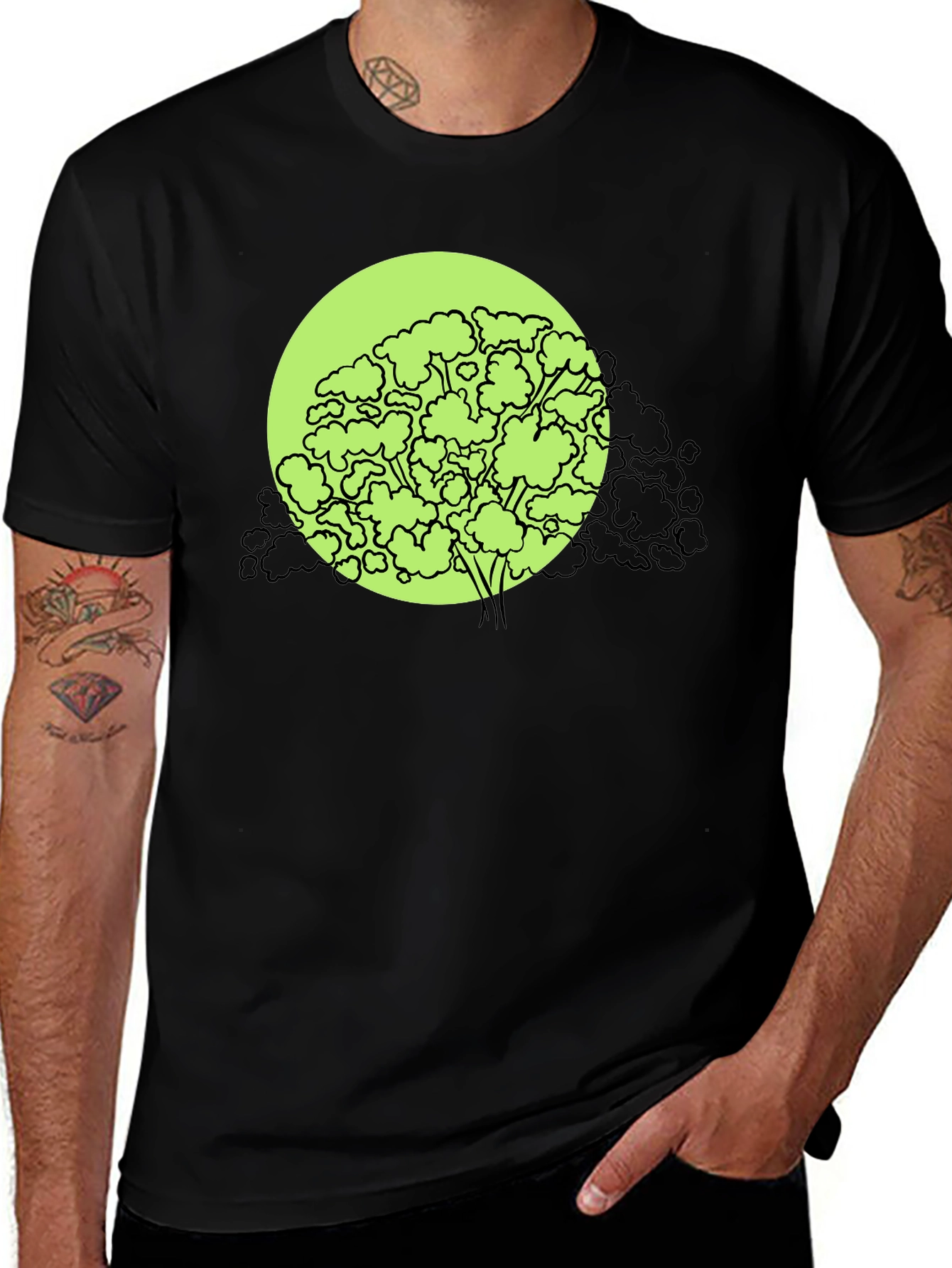Eco-Chic Tree Graphic Black T-Shirt