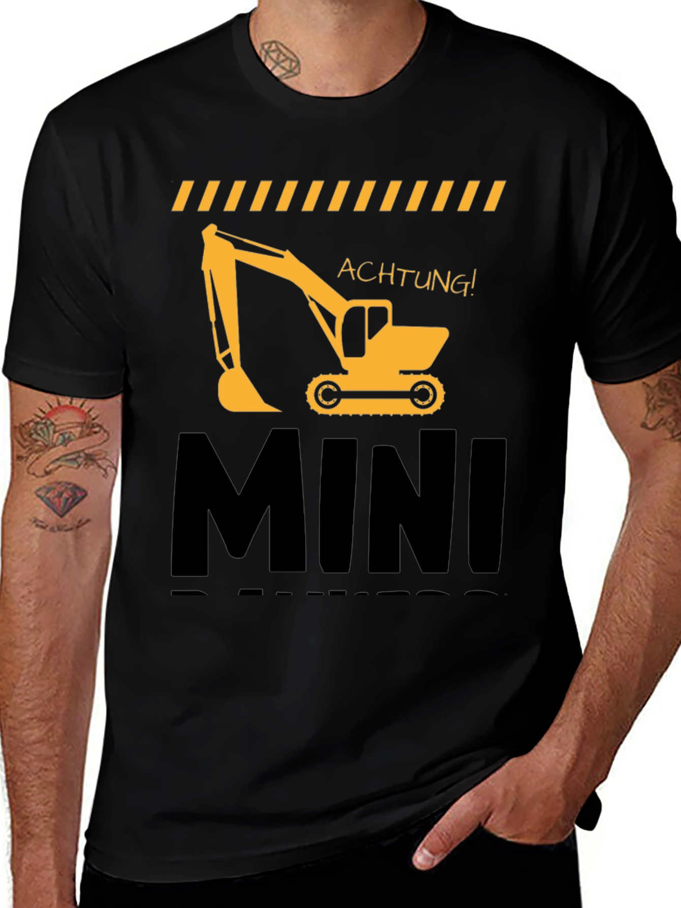 Variant 15 of Mini Digger Achtung! Black T-Shirt 