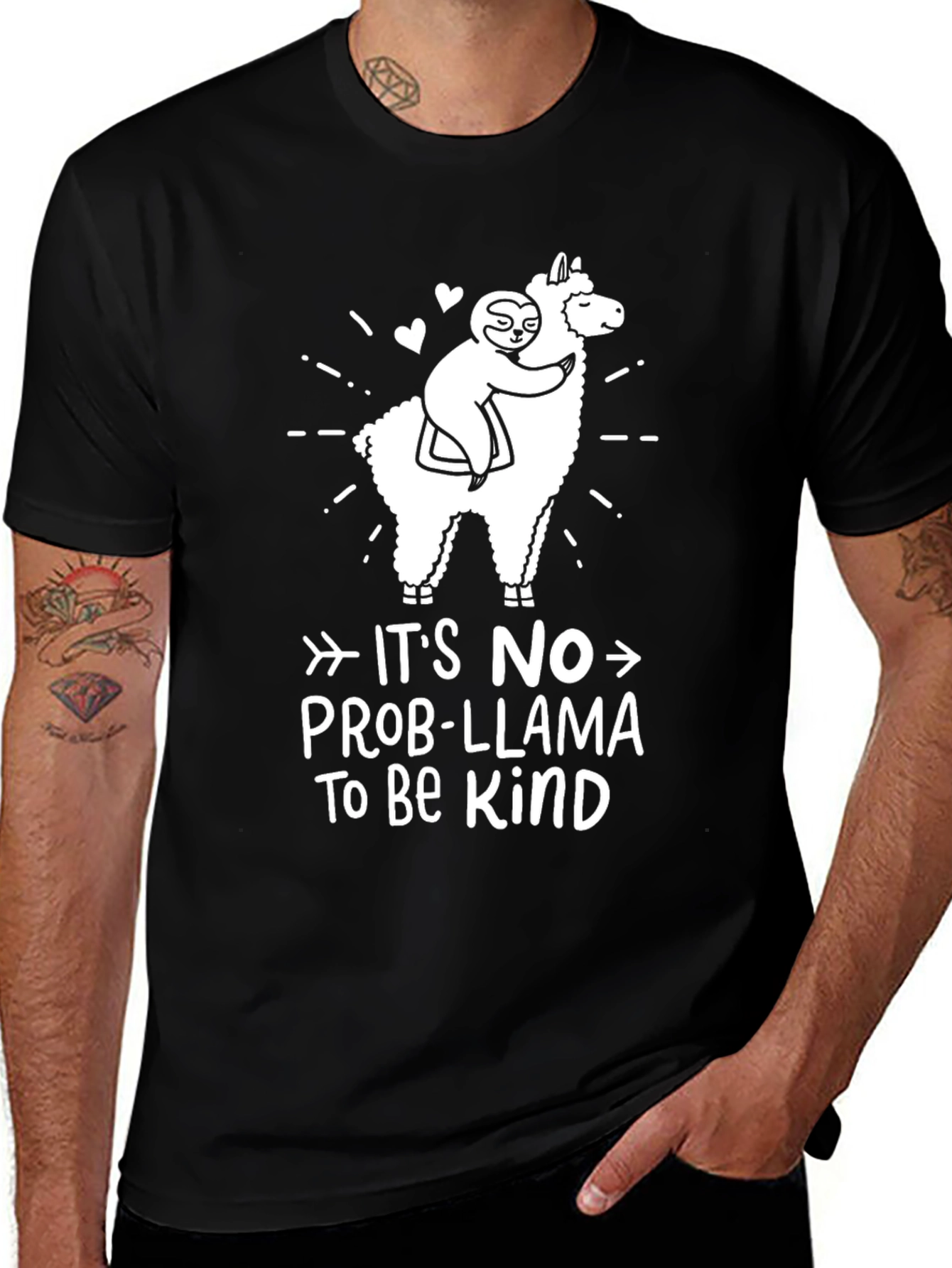 Variant 24 of It's No Prob-Llama to Be Kind Black T-Shirt
