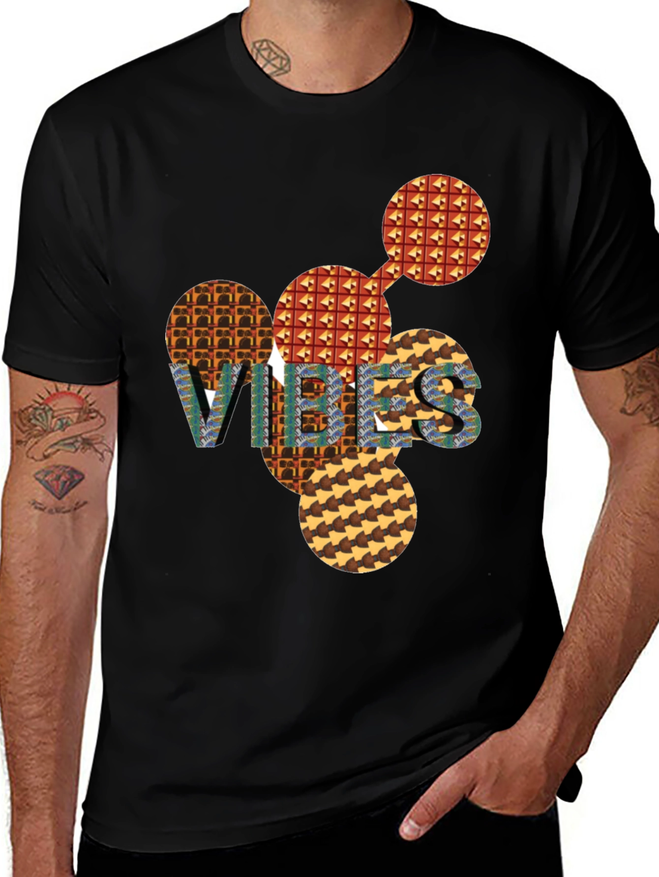 Variant 16 of Abstract Patterned VIBES Graphic Tee