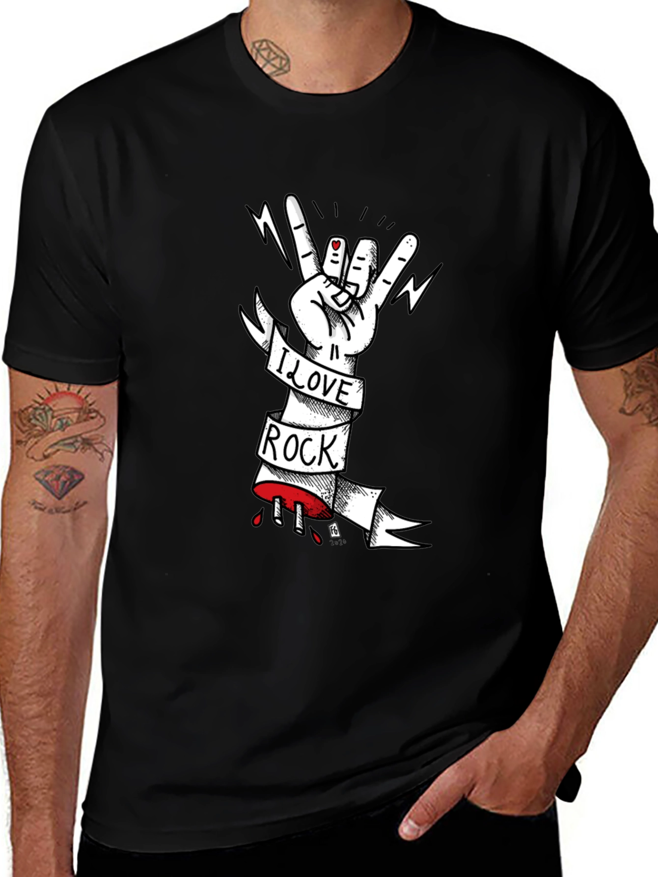I Love Rock T-Shirt - Graphic Print Tee