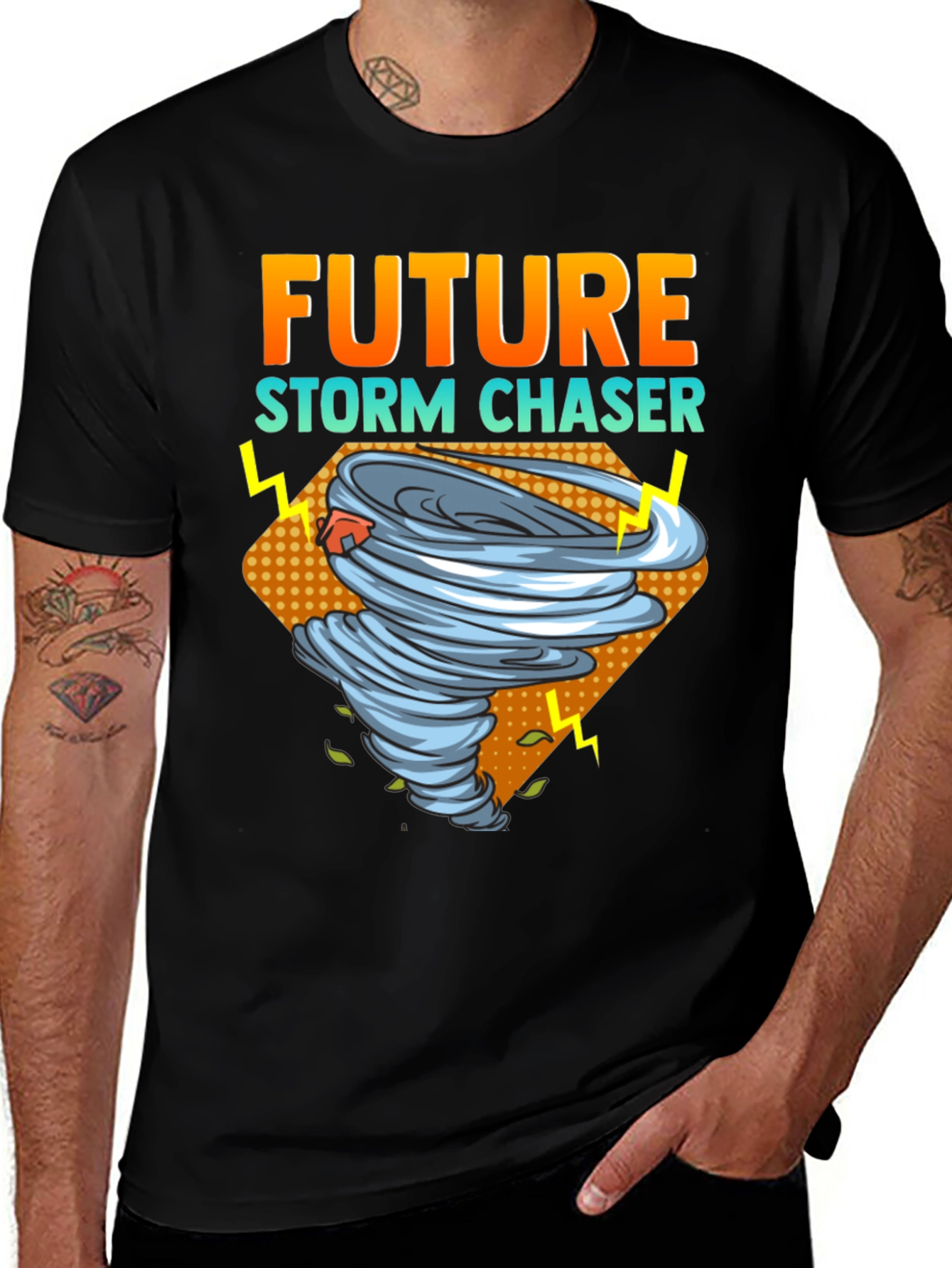 Variant 15 of Future Storm Chaser Graphic Tee - Tornado Design