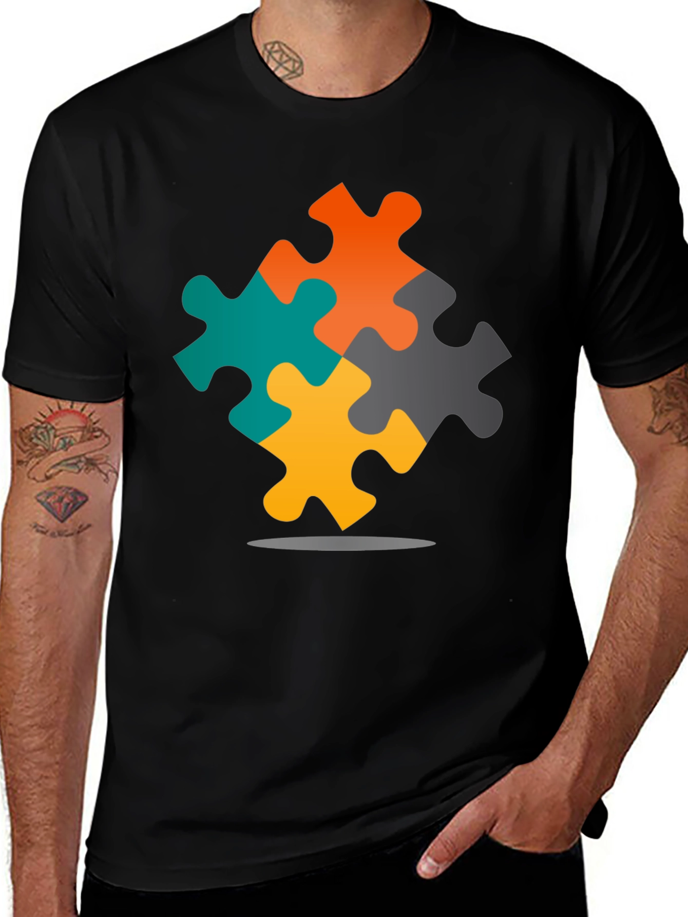 Variant 9 of Autism Awareness Puzzle T-Shirt - Black
