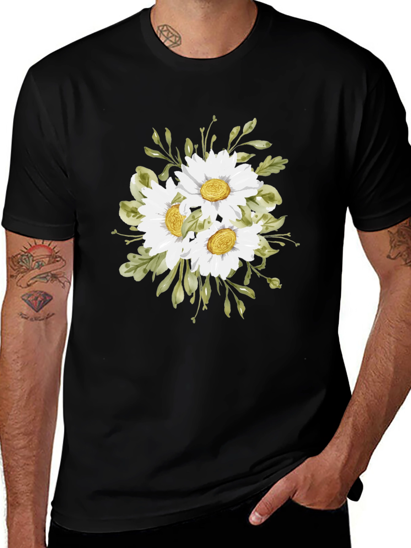 Variant 21 of Floral Print T-Shirt - Daisy Bouquet