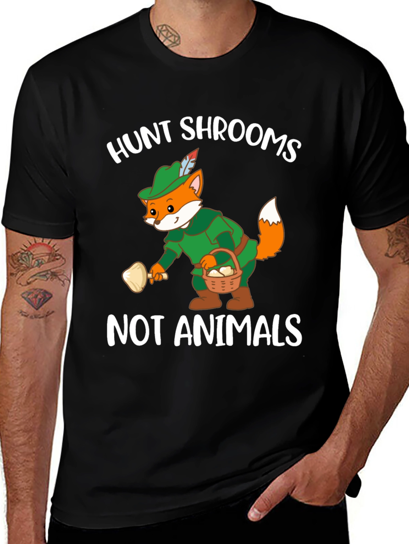 Variant 9 of Hunt Shrooms Not Animals Tee - Mushroom Hunting Shirt
