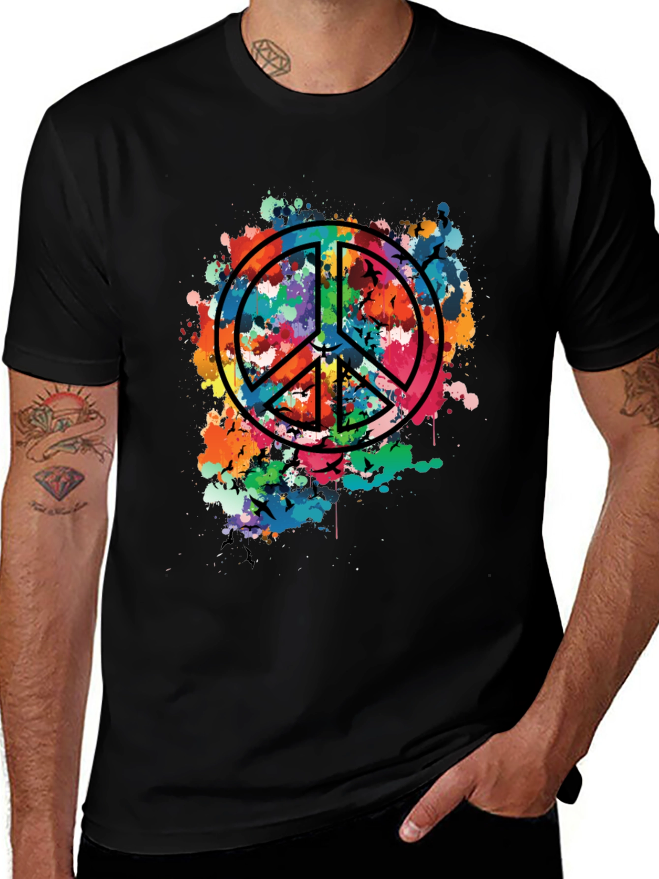 Variant 16 of Peace Sign T-Shirt - Colorful Abstract Design