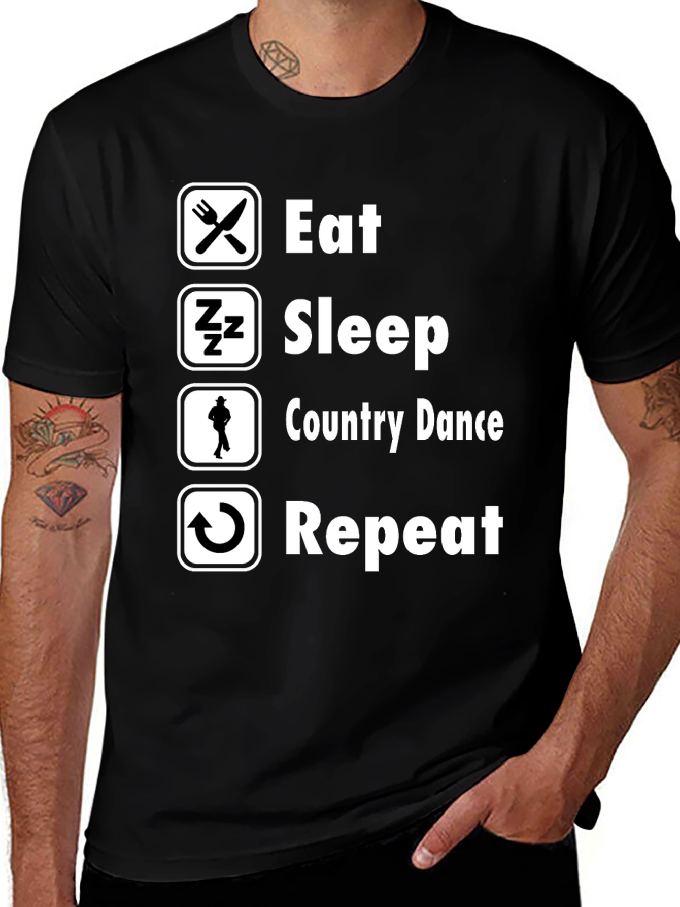 Variant 30 of Eat Sleep Country Dance Repeat T-Shirt