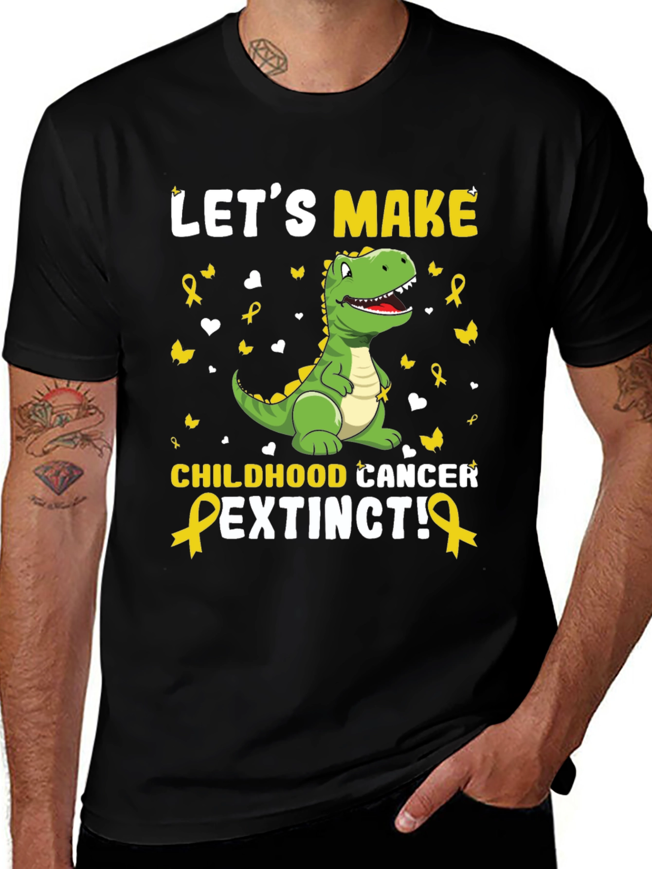 Variant 3 of Childhood Cancer Extinct Dinosaur T-Shirt