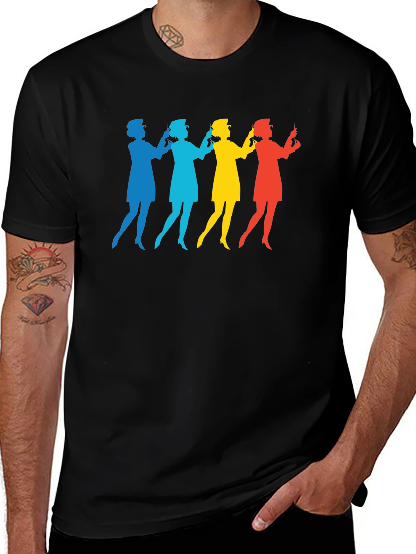 Retro Nurse Silhouette Graphic T-Shirt