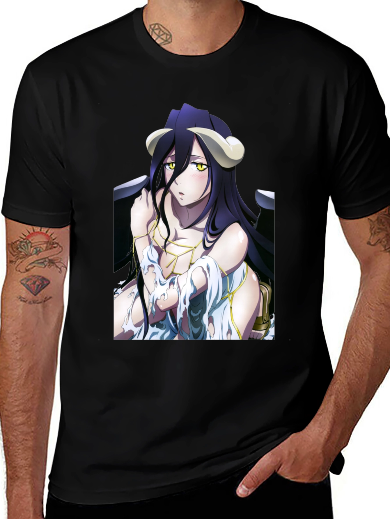 Albedo Overlord Anime Graphic Black T-Shirt