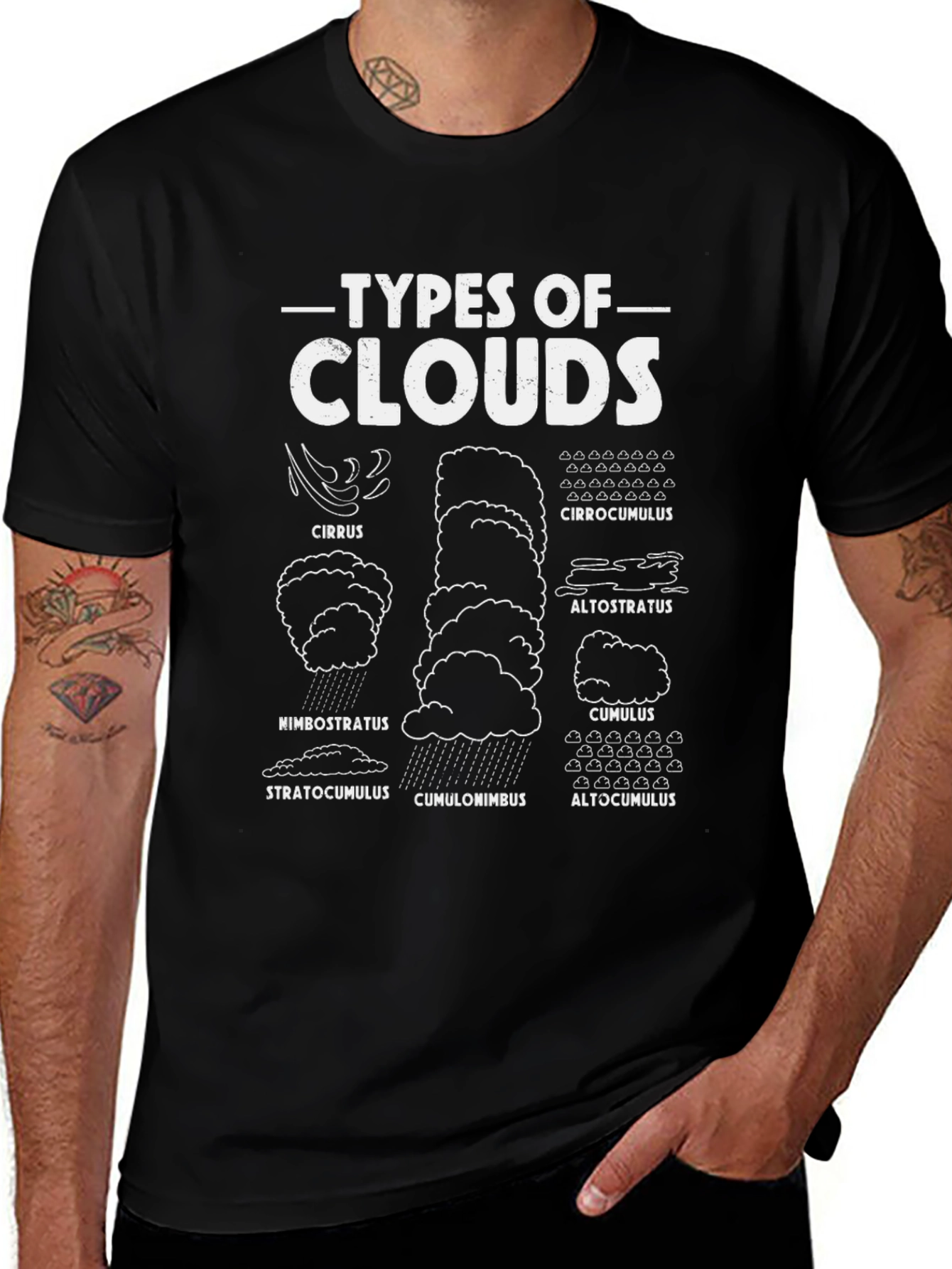 Types of Clouds Graphic Tee - Weather Science T-Shirt