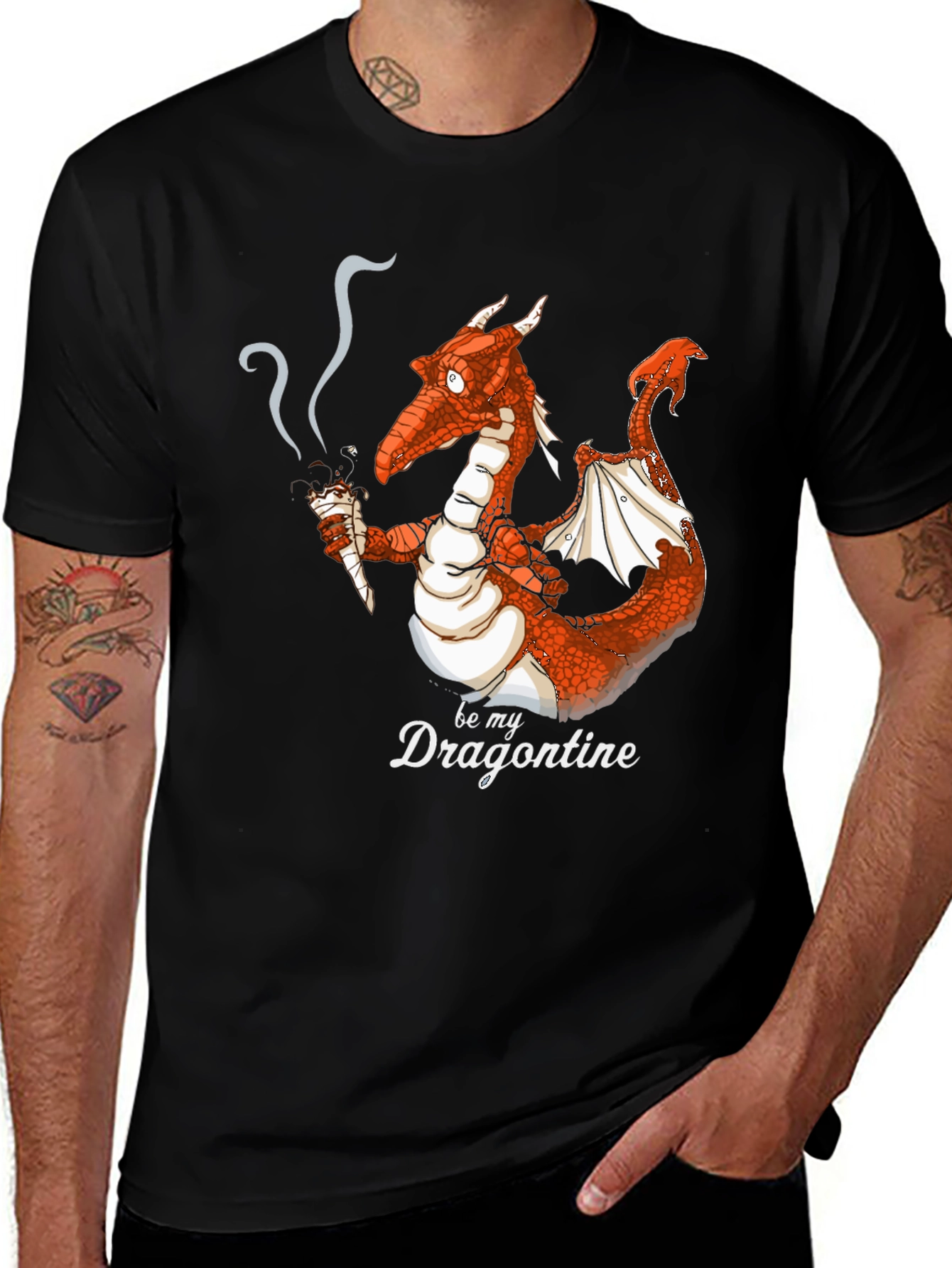 Variant 8 of Dragon Smoking Ice Cream Funny Graphic Tee