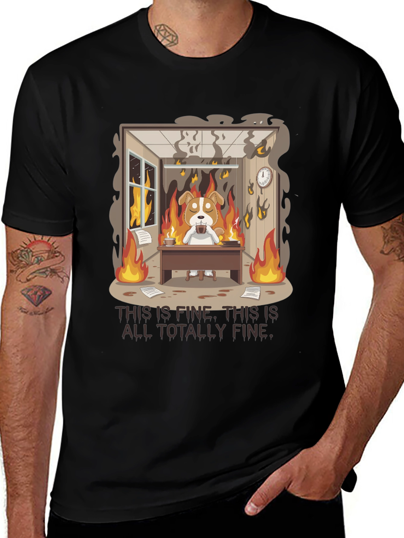 This is Fine Dog T-Shirt -  Funny Comfort Tee