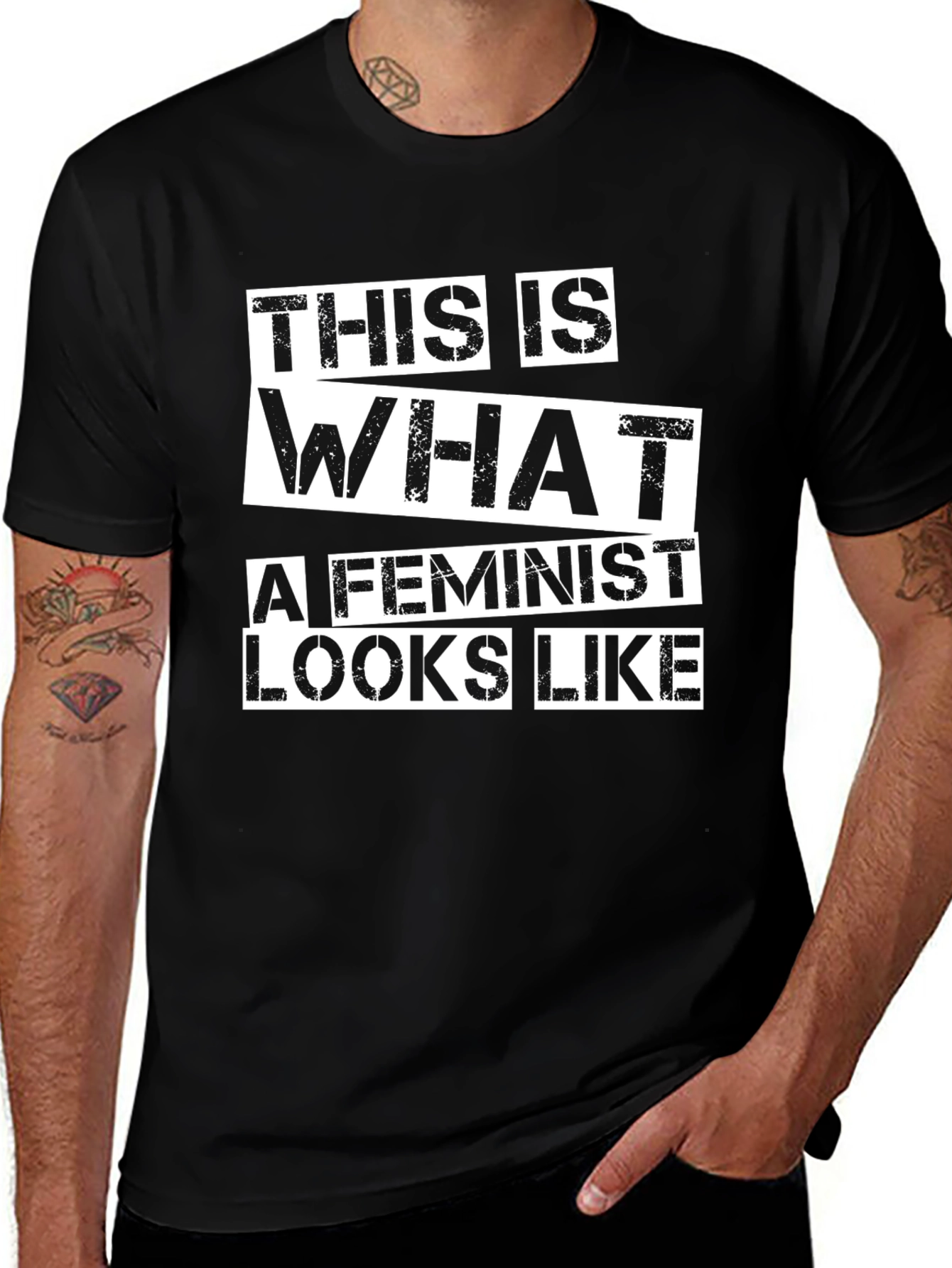 Variant 24 of Feminist Slogan Graphic Tee - Black