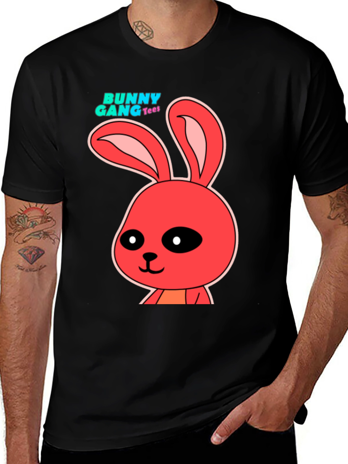 Variant 23 of Bunny Gang Tee - Cute Cartoon Rabbit Graphic T-Shirt