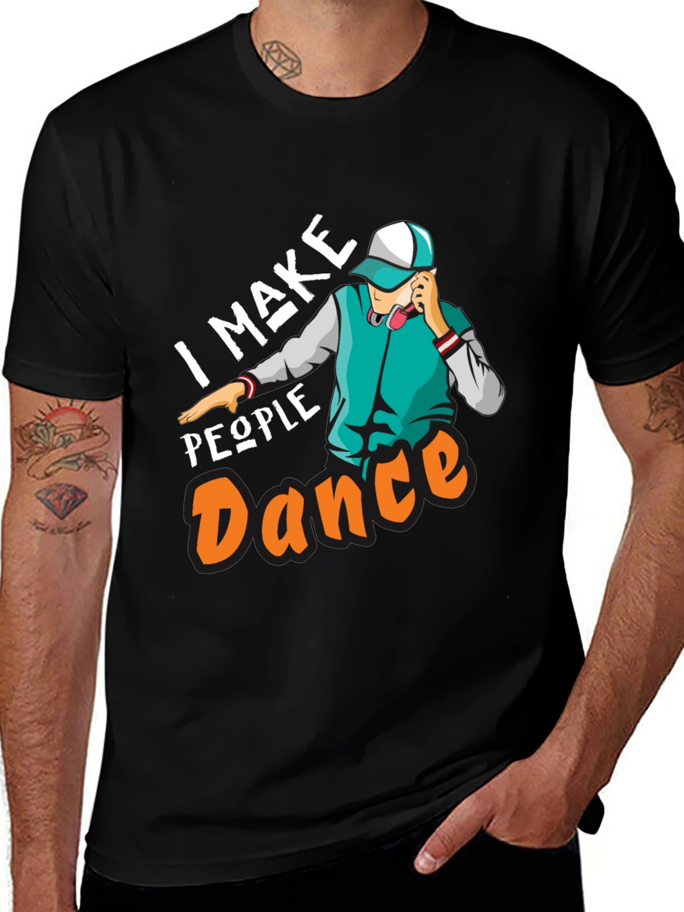 Black I Make People Dance Graphic T-Shirt main image