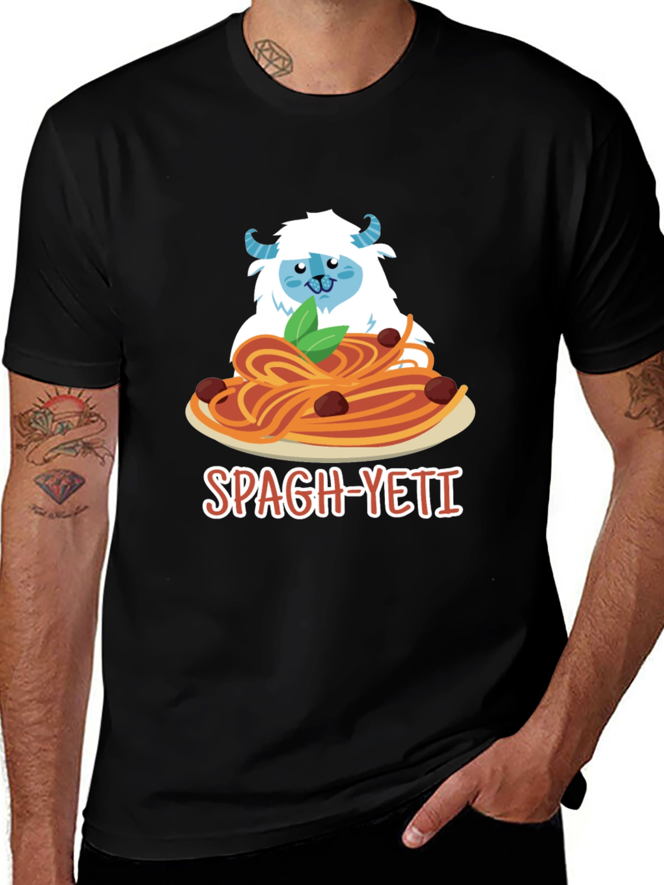 Spagh-Yeti T-Shirt - Funny Yeti Spaghetti Design