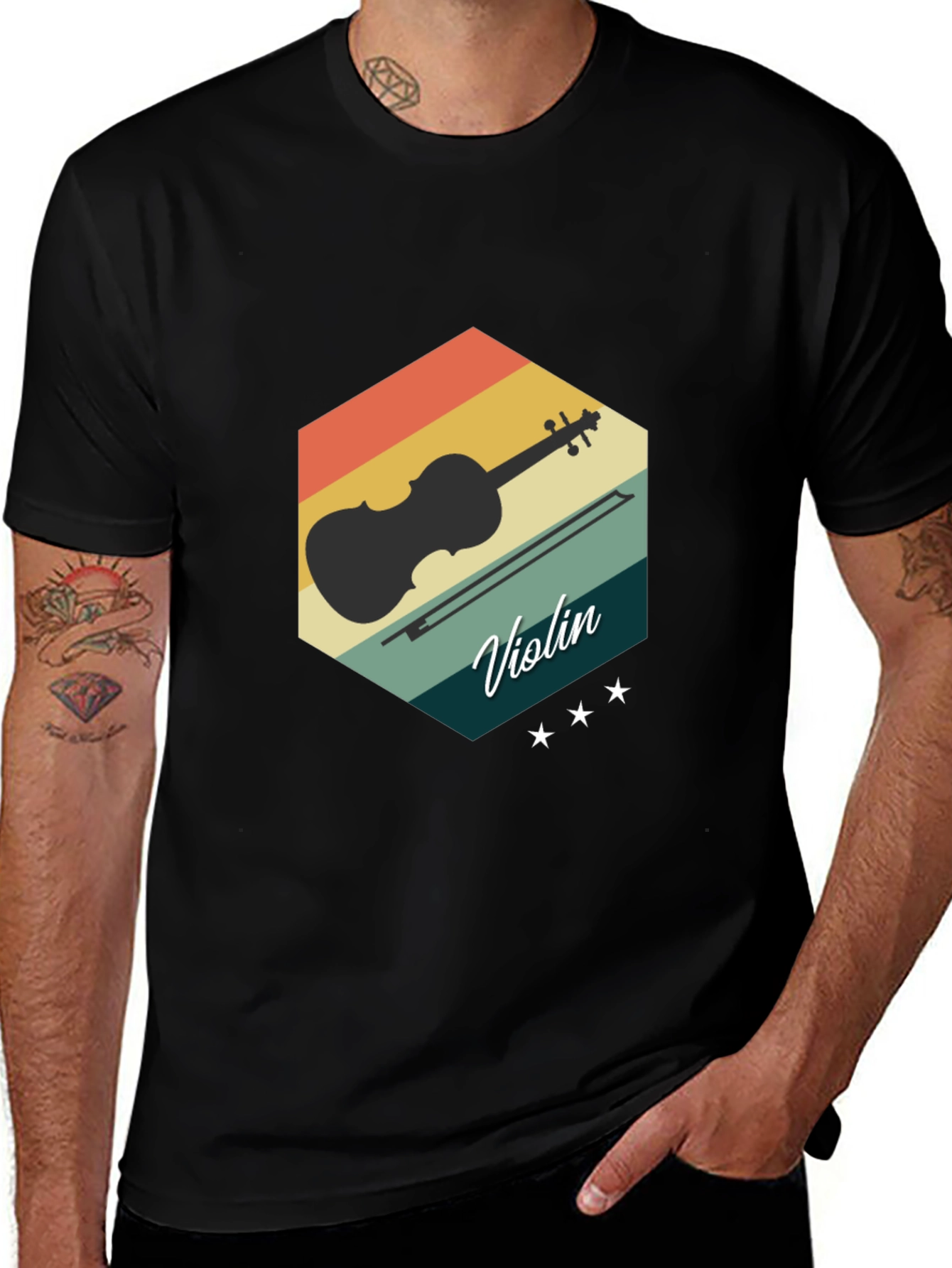 Variant 18 of Retro Violin Graphic T-Shirt