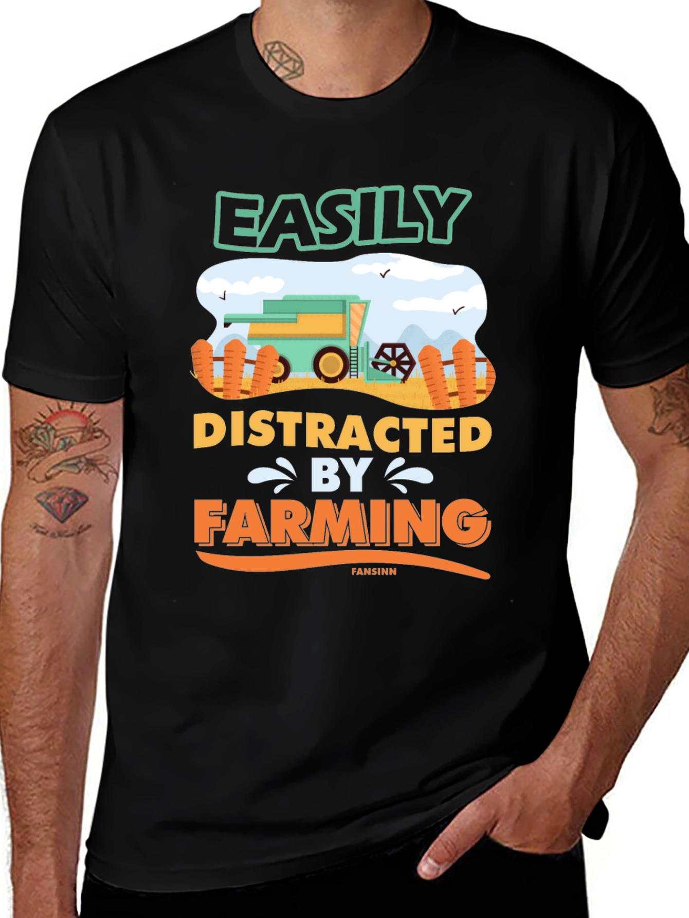 Variant 19 of Easily Distracted By Farming T-Shirt