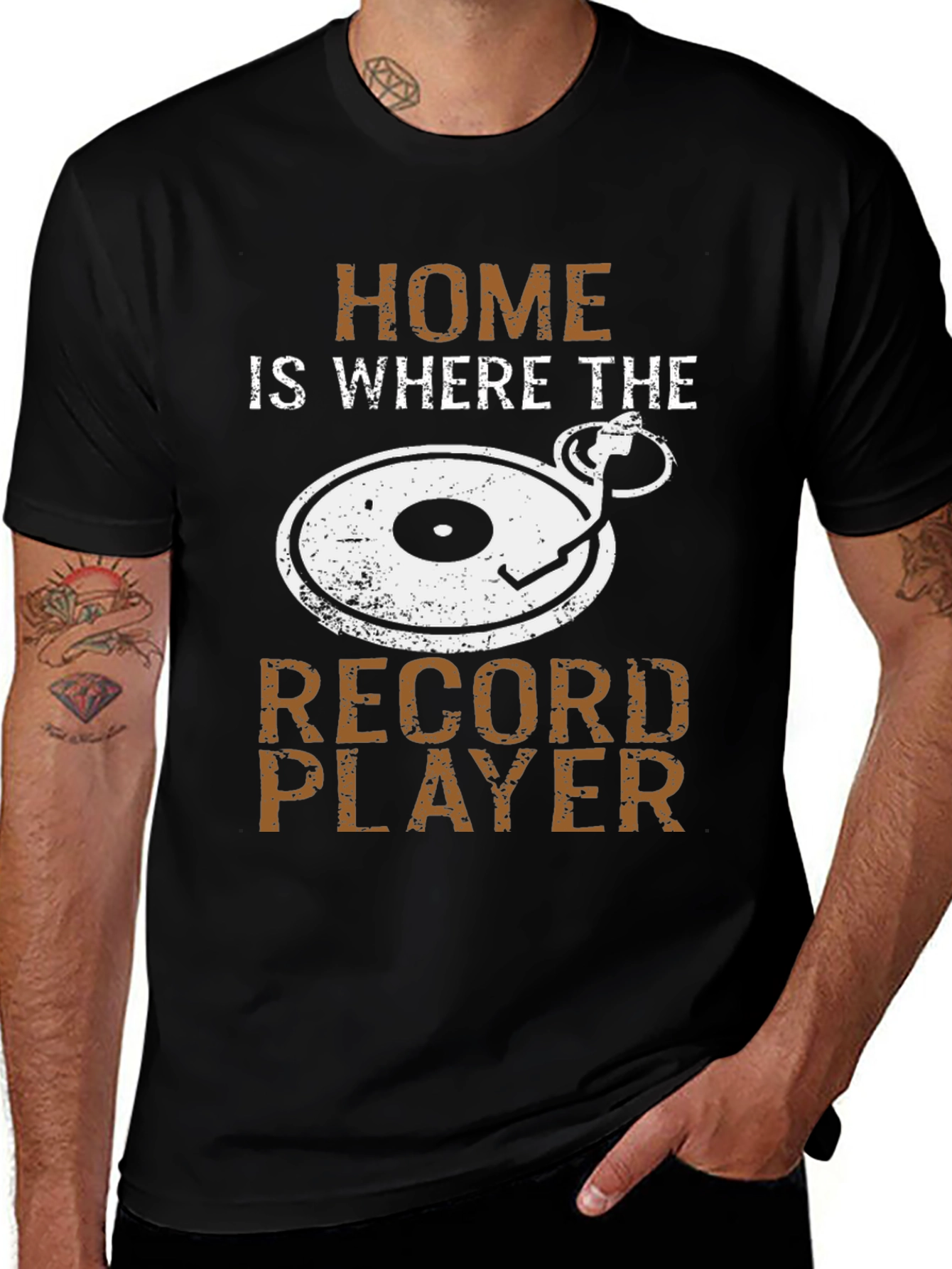 Variant 3 of Home is Where the Record Player T-Shirt
