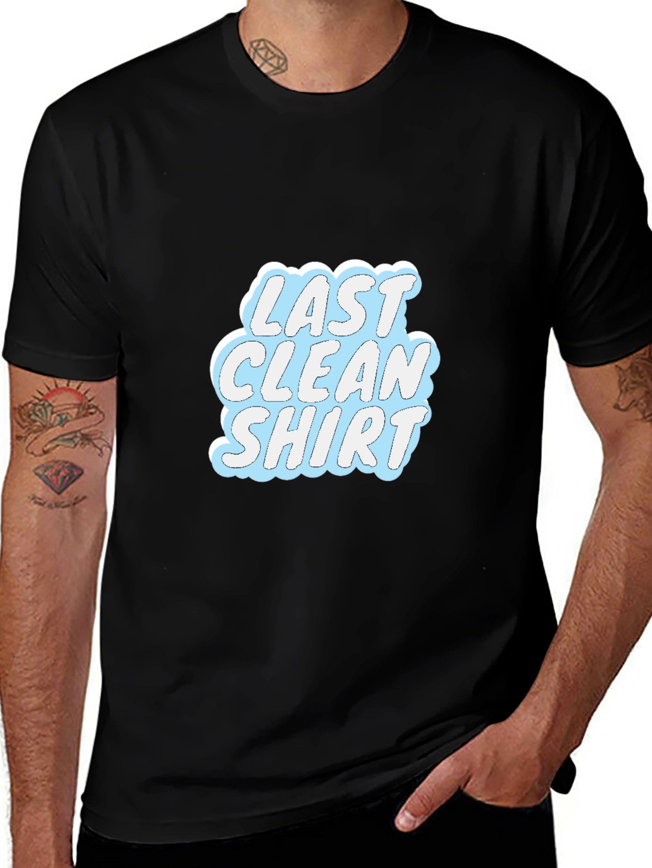Variant 20 of Last Clean Shirt Graphic Tee - Casual Black T-Shirt