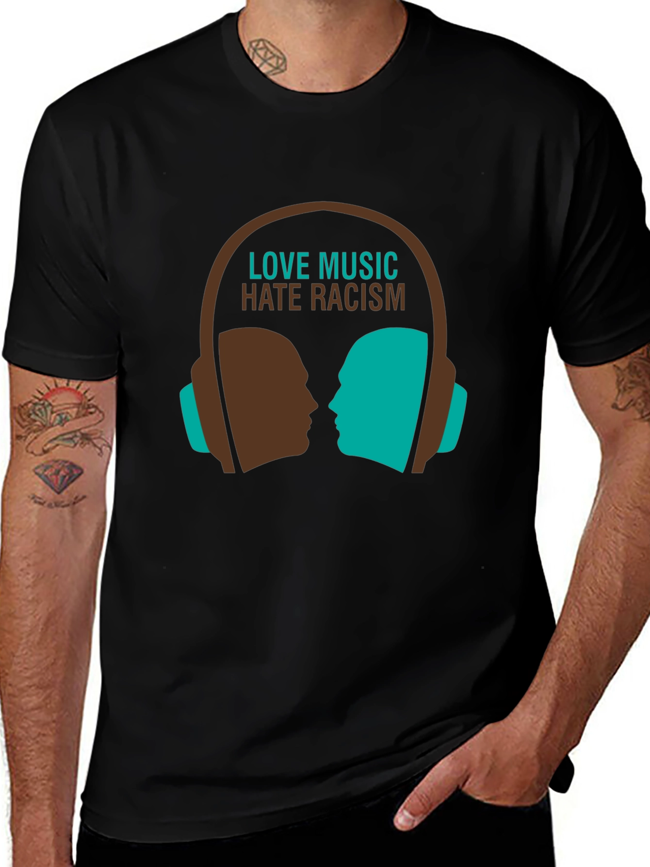 Variant 15 of Love Music Hate Racism Graphic Tee