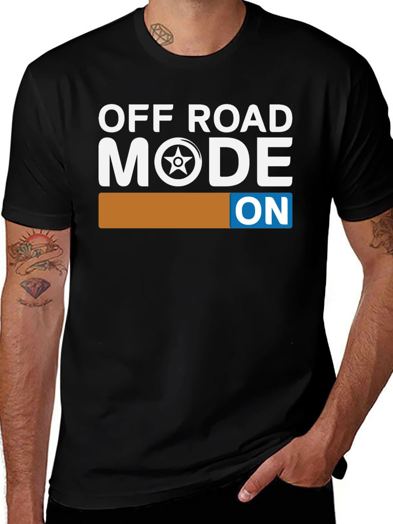 Variant 13 of Off Road Mode On Graphic Tee - Black