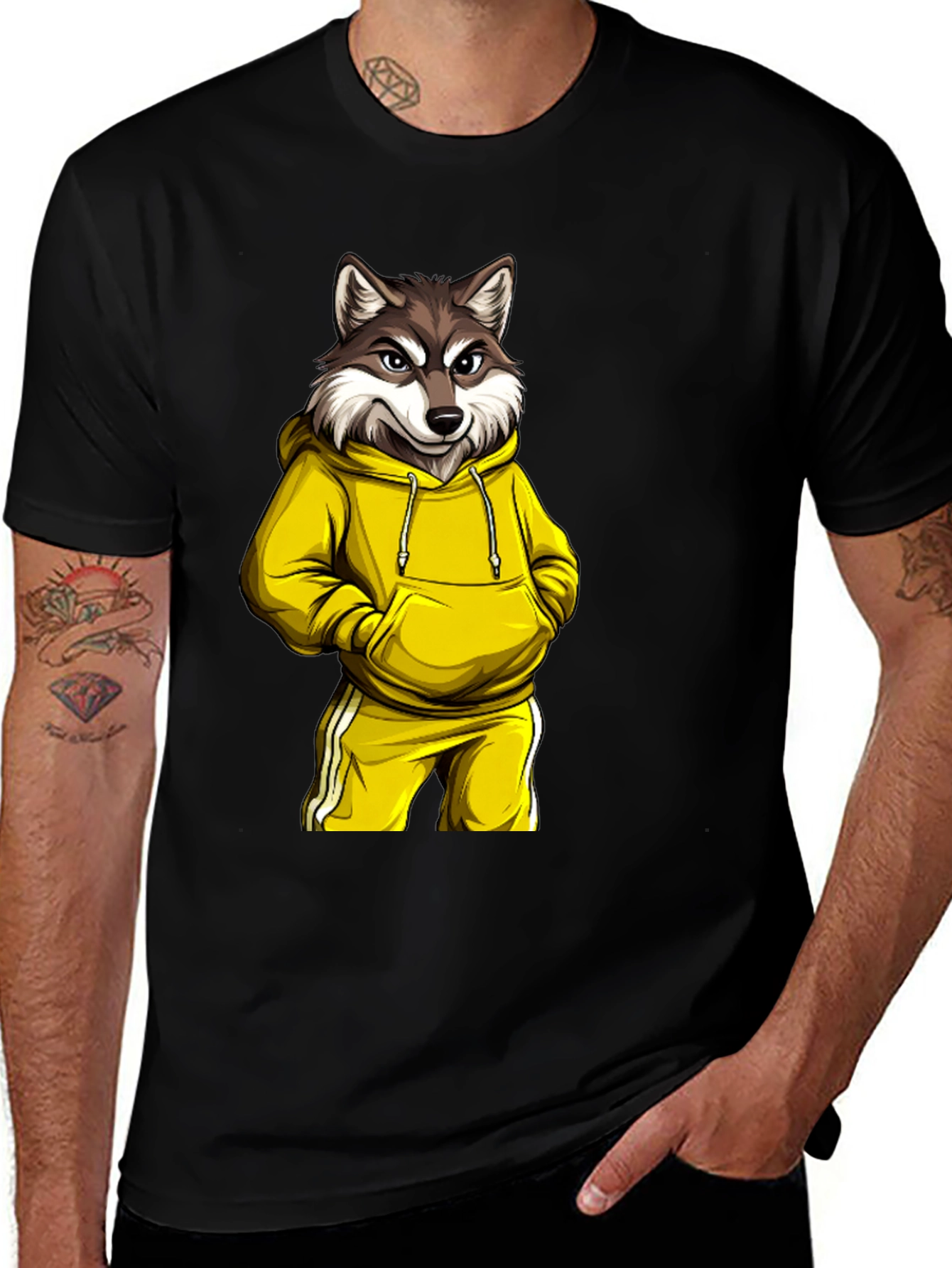 Wolf in Hoodie Graphic Tee