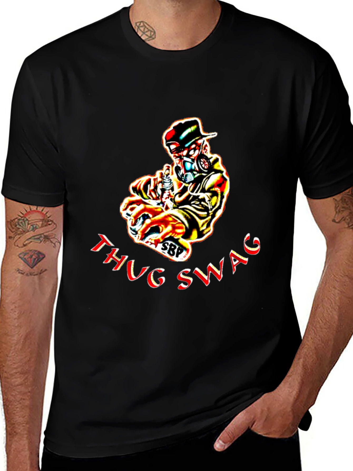 Variant 2 of Thug Swag Black Graphic T-Shirt