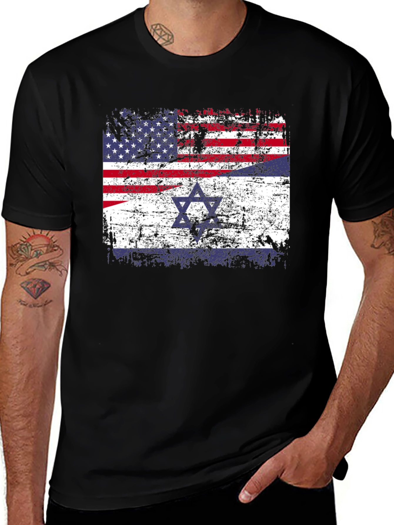 USA Israel Flag Graphic T-Shirt