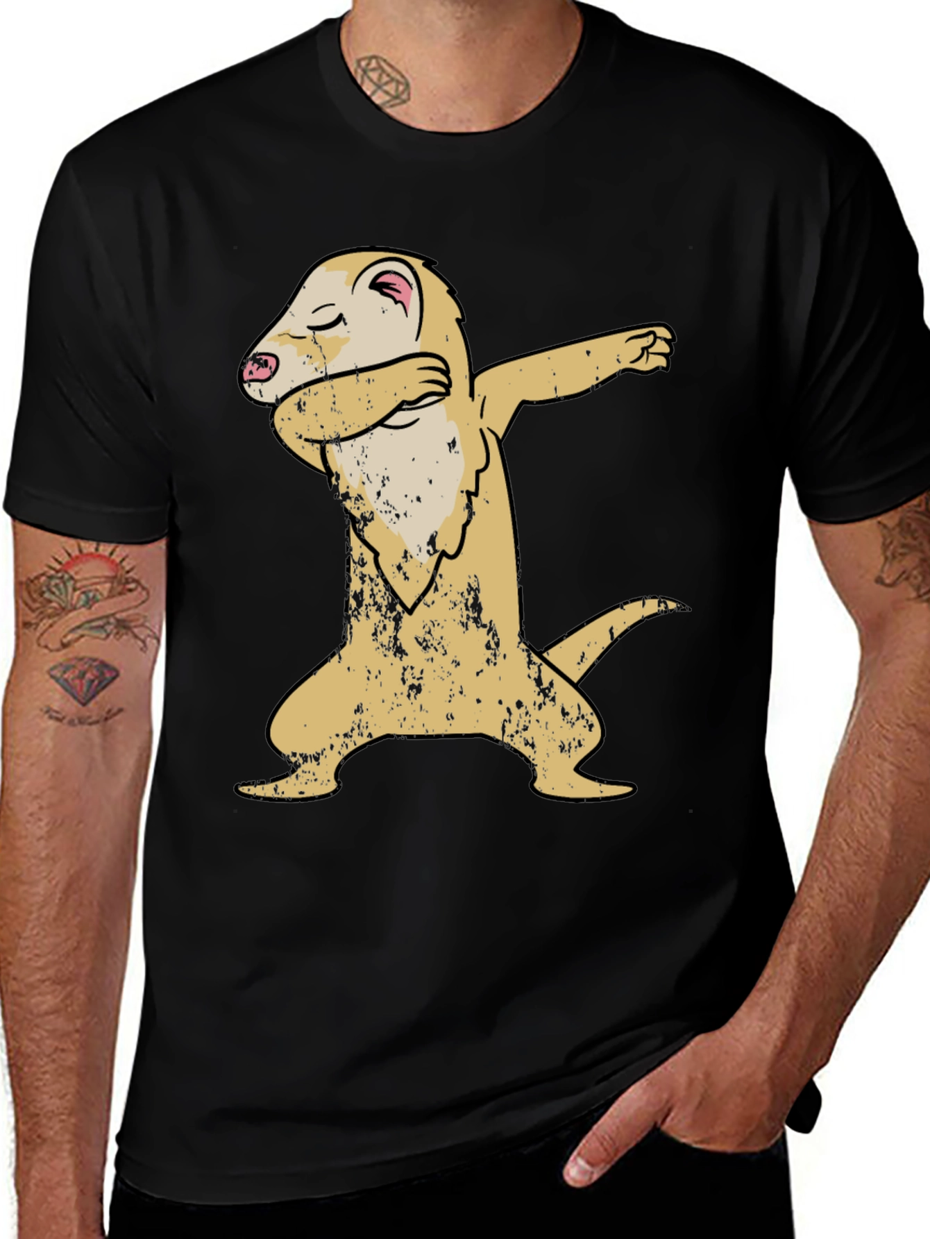 Variant 12 of Dabbing Ferret T-Shirt - Cool & Funny Animal Tee