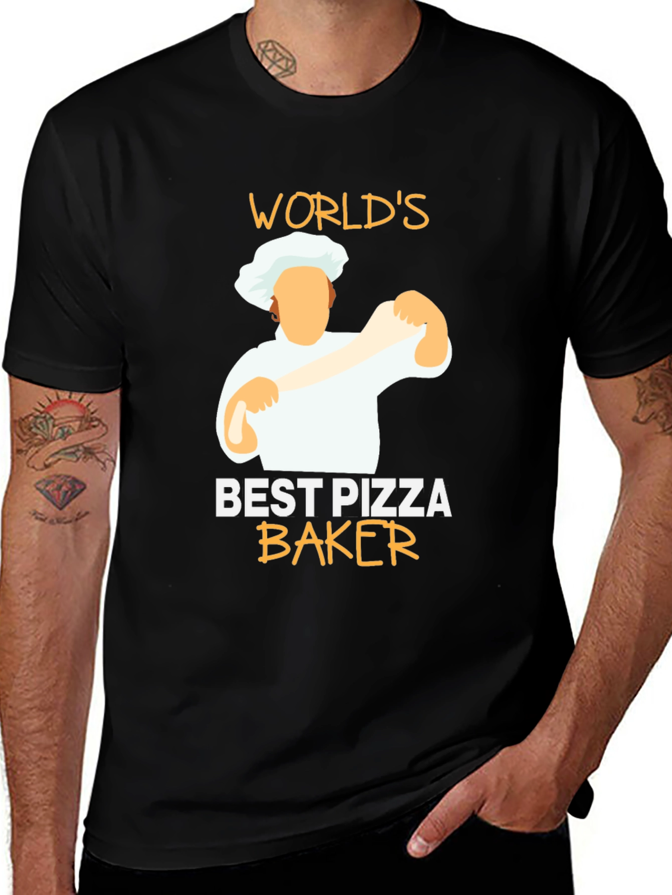 World's Best Pizza Baker Black T-Shirt