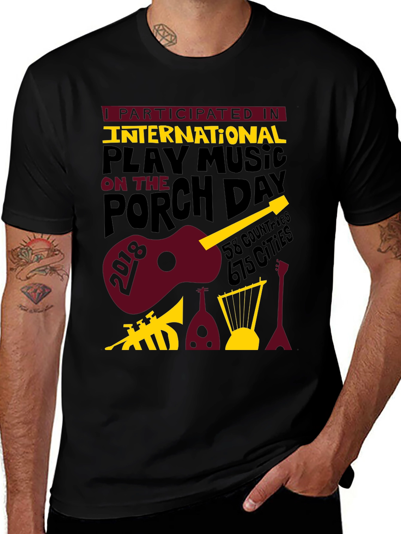 Black International Play Music On The Porch Day T-Shirt main image