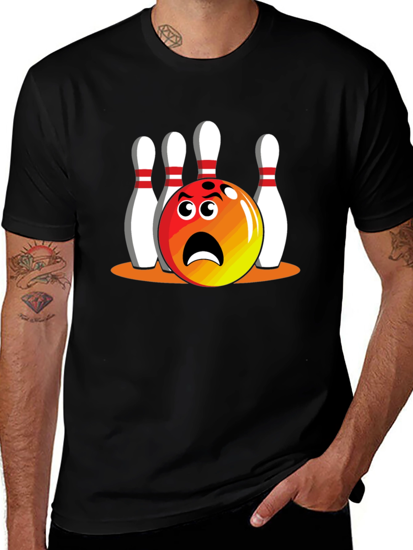 Variant 15 of Bowling Cartoon T-Shirt - Strike Out Style!